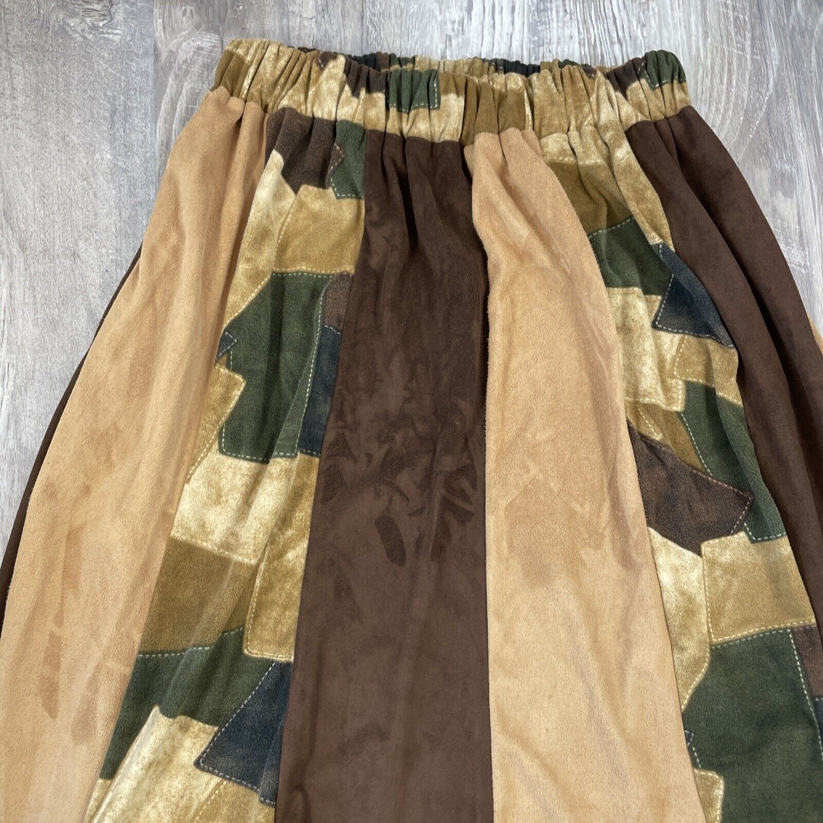 Mondiki Skirt Square Dancing Patchwork Micro Sued… - image 10