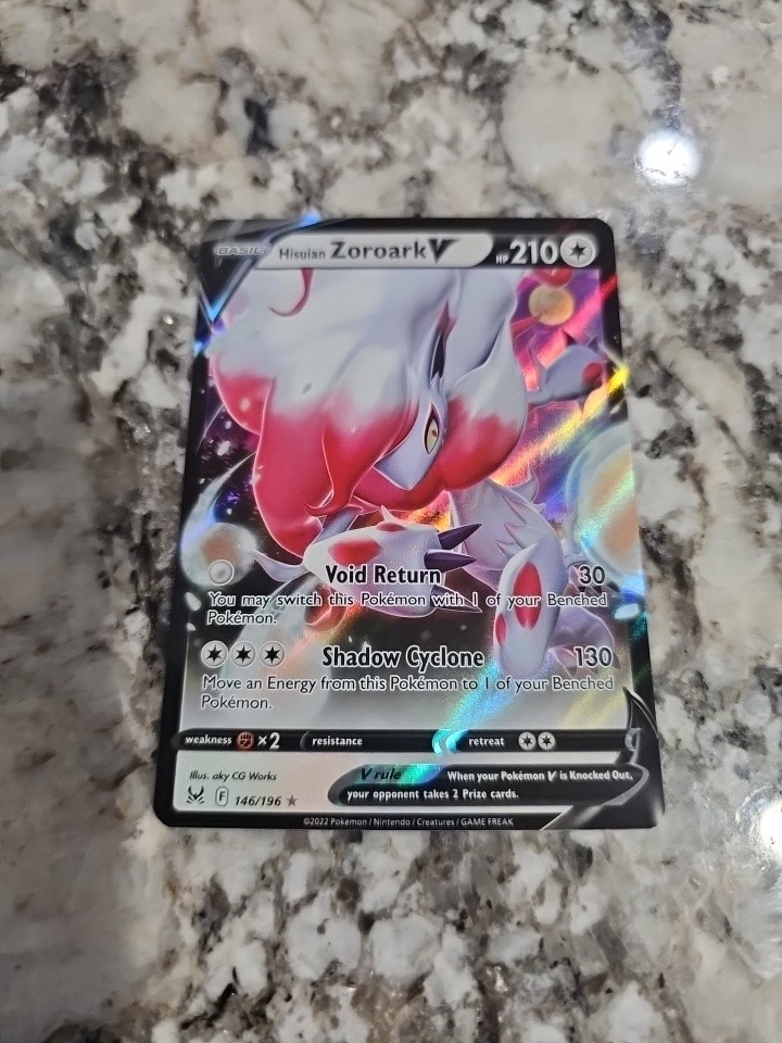 Pokemon Lost Origin Hisuian Zoroark V Ultra Rare Card 146/196 NM