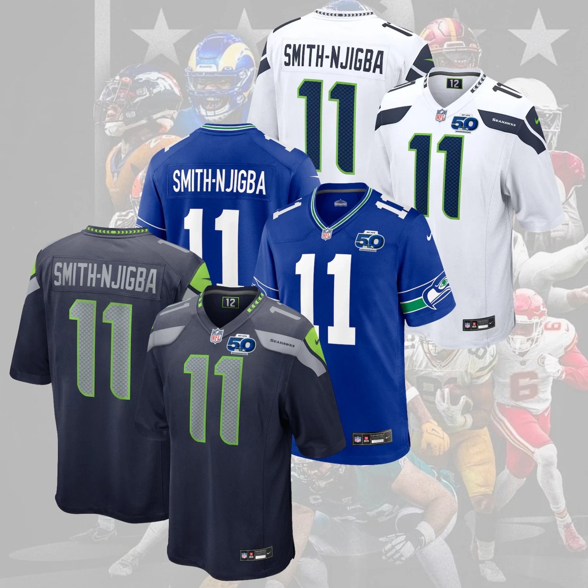 Jaxon Smith-Njigba #11 Seattle Seahawks Men's  Limited Jersey Stitched