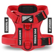 Service Dog Harness, Reflective Dog Vest Harness with 5 PCS Patches, Adjustab...