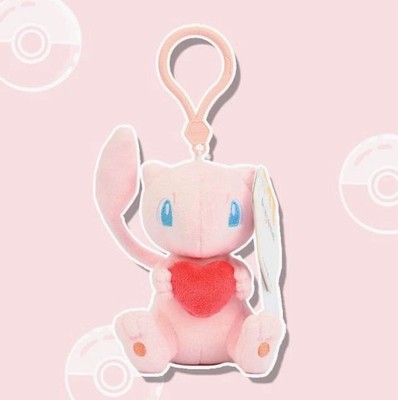ポケモン - POKEMON P-ROOM THE WORLD KEY CHAIN Mew Official Pokémon Mew with Heart Plush Keychain Soft Bag Charm Gift