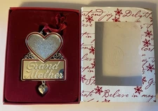 Things Remembered Christmas Ornament Grandmother Engravable Silver Heart