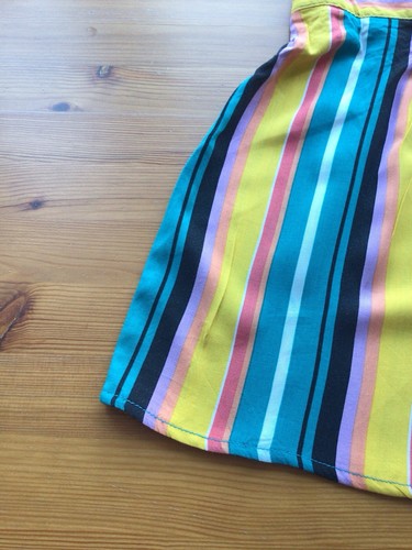Papaya Size 12 Multicoloured Striped Shorts 100% Viscose Elastic Waist - Picture 2 of 5