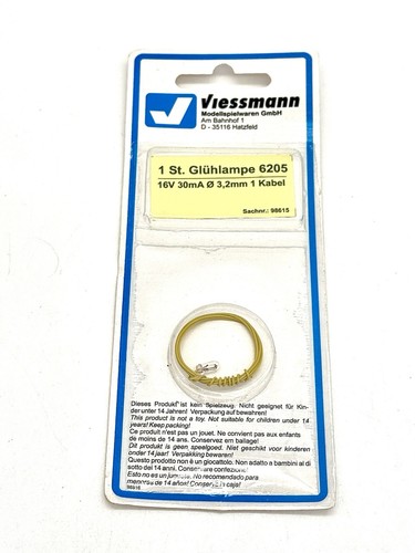Bombilla Viessmann 6205 16V 30mA Ø 3,2 mm un cable modelismo escala N TT H0 EMBALAJE ORIGINAL | Condition: Gebraucht