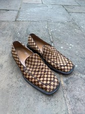 Louis Vuitton Brown Damier Pony Hair Square Toe Loafer