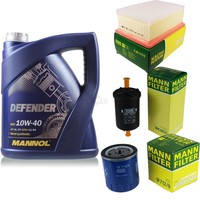 MANN-FILTER Inspektionspaket 5L Mannol Defender 10W-40 FüR Peugeot 307 Cc 2.0