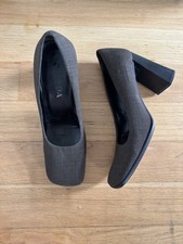 Prada Vintage 1999 Block Heel Shoes Archival Grey Sz 39