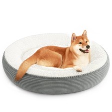Love's cabin Round Donut Cat and Dog Cushion Bed 36in Pet Bed for Cats or Sma...
