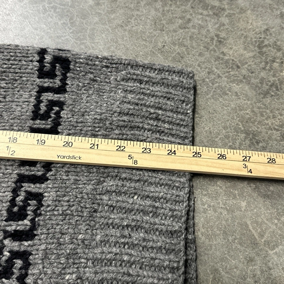 VTG Sweater Gap Mens Large Wool Geometric Cardigan Chunky Knit Hoodie Full Zip - Image 4 of 4