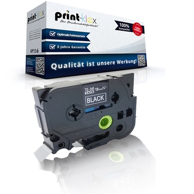 Premium kompatible Schriftband für Brother TZE345 Weiß auf Schwarz 18mm Easy Pri