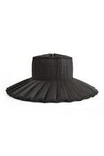 LORNA MURRAY BLACK PLEATED BUCKET HAT BLACK ONE SIZE BEACH READY TO SHIP