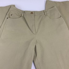 St John Sport 8 Rose Marie Green Straight Leg Pants Womens Trousers FLAW