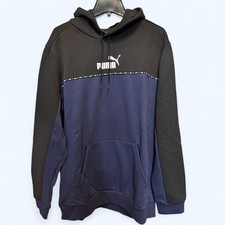PUMA Essentials Tape Men  s Hoodie Blue Size XL
