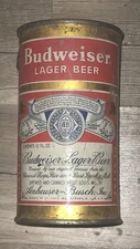 VINTAGE BUDWEISER LAGER BEER 12OZ STEEL BEER CAN ANHEUSER-BUSH INC (OPENED)