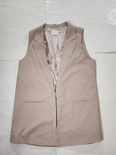 Lush Vest Womens Large Beige Sleeveless Blaze Lined