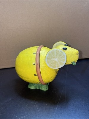 Rare!!! Enesco Home Grown Lemon Goat Kitchen Timer, 2006 #4006868