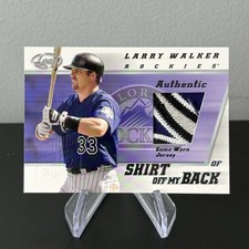 Larry Walker 2002 Leaf Donruss Game Used Logo Patch 1/1 Colorado Rockies Card