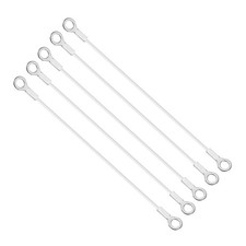 6mm x 30cm Lanyard Cable, 5 PCS Stainless Steel Eyelets Ended Wire Rope White