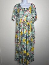 Vintage 80’s/90’s Carol Anderson Floral Dress Woman’s Size 7-8 Made In The USA