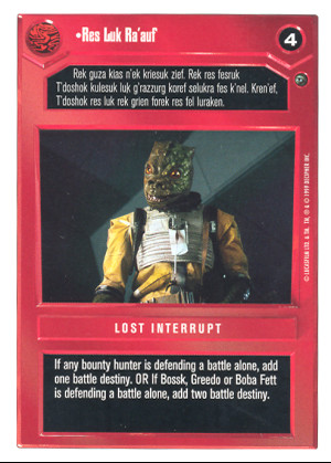 Res Luk Ra'auf [White Border] Moderately Played SWCCG: Dagobah White Border