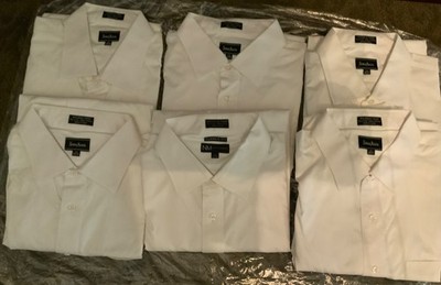 Neiman Marcus Men White Dress Shirts Size 17 1/2 Lot of 6
