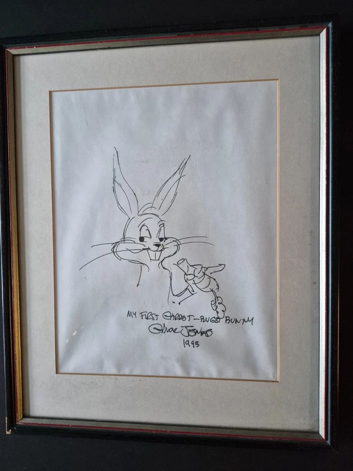 BUGS BUNNY CARTOON - DRAWN & SIGNED BY CHUCK JONES 1993 - FR. PERSONAL COLL - Image 1 of 2