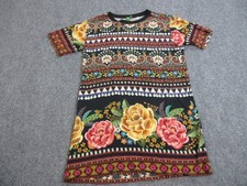 Farm Rio Dress Womens Small Multicolor Floral T-Shirt Shift Boho Tropical
