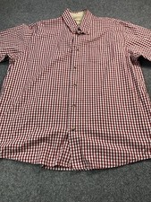 Wrangler Shirt Mens XL Red Plaid Short Sleeve Button Up Outdoor