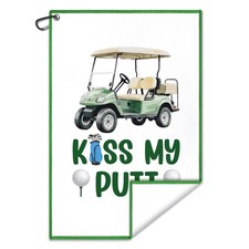 Juoqg Kiss My Golf Towel, Funny Bag Towel with Clip, Golfing White5