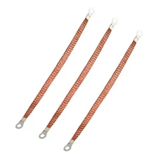 Universal Automotive Ground Strap, Engine Flat Braided Copper Ground 3 PCS