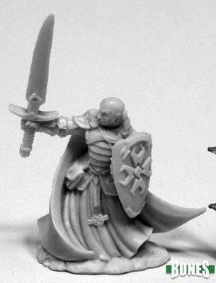 Reaper 77423 Sir Malcolm, Templar Lightbringer Bones Classic Plastic Miniature