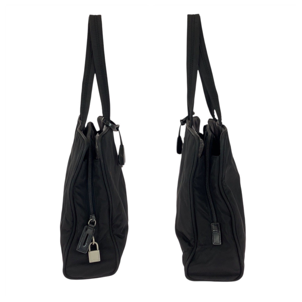 PRADA Tessuto Triangle Logo Plate Black Silver Hardware Nylon Tote Bag Handbag f thumbnail 8