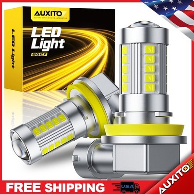 White High 6500K Power AUXITO 2X Fog LED Light H16JP Bulbs H8 H11 Driving Lamps