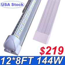 12 Pack T8 8FT LED Tube Light Bulb 144W Integrated LED Shop Light Fixture 6500K