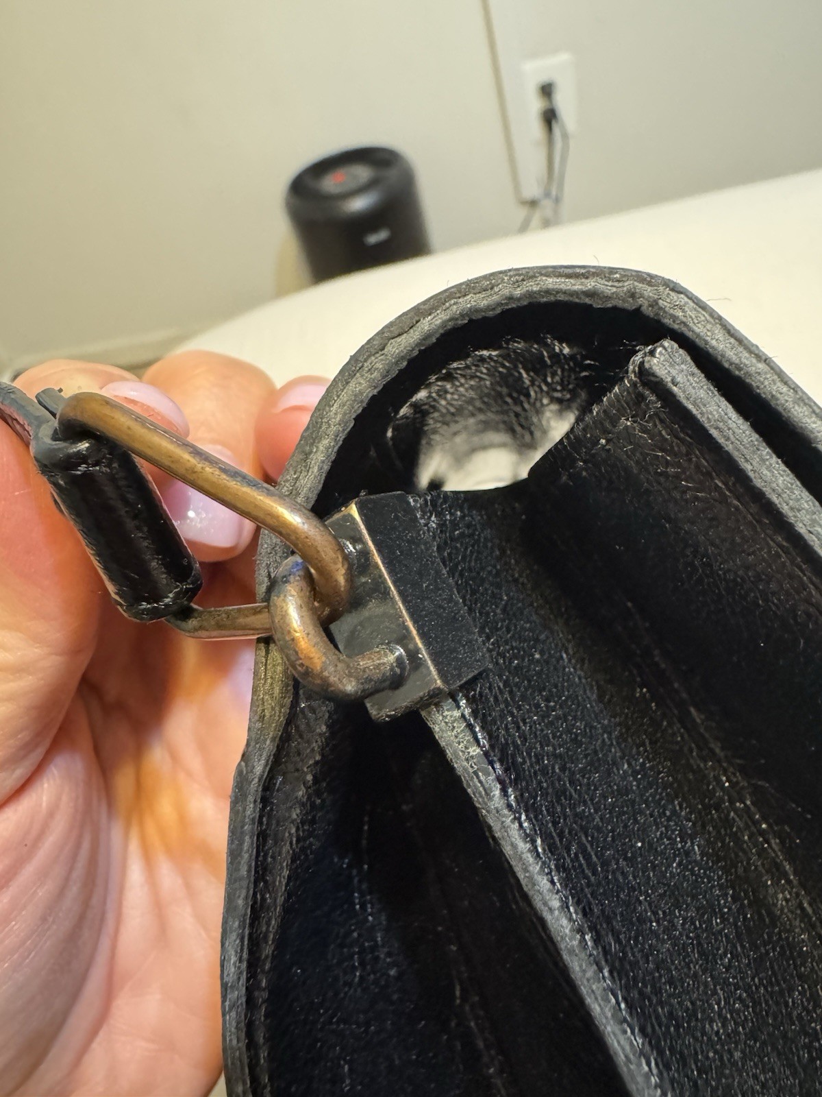 SAINT LAURENT Borsa a tracolla YSL vintage lucertola in rilievo