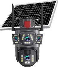 Solar Battery Powered Wireless WiFi Outdoor Pan/Tilt Home Security Camera System