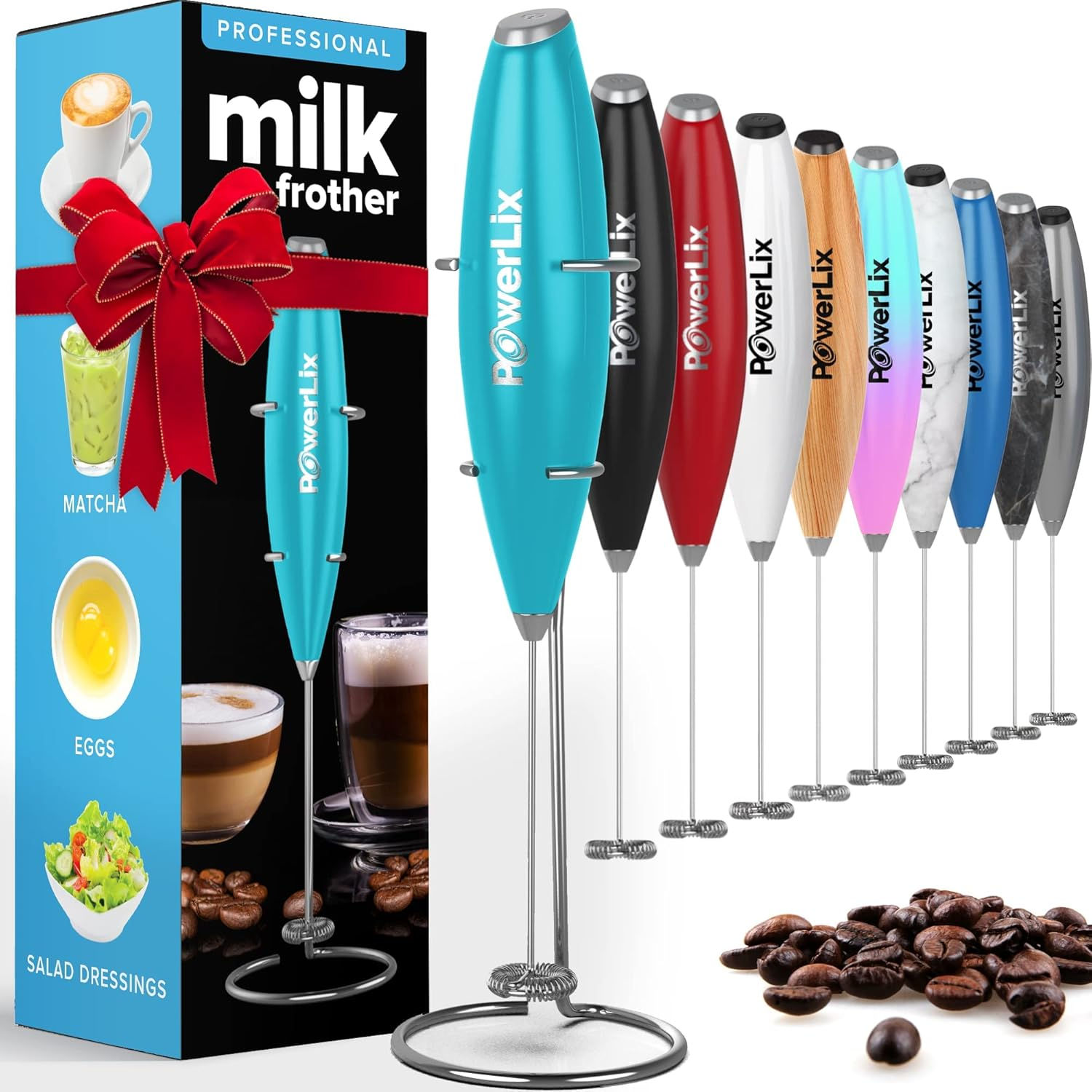 Milk Frother Handheld Battery Operated Electric Whisk Beater Foam Maker for Coff-image