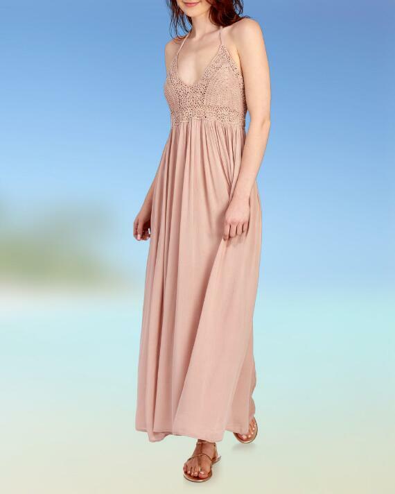 white christmas dresses 1930s Ivory Hand Crochet and Tulle Gown with Blush Under Skirt – Annie's  Ibiza Online main image 1