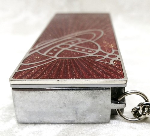 Vivienne Westwood Portable Ashtray Red Glitter Orb Pattern Slide type Box Used - Picture 5 of 15