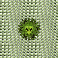 LITTLE GREEN ALIENS BLOTTER ART perforated paper psychedelic art