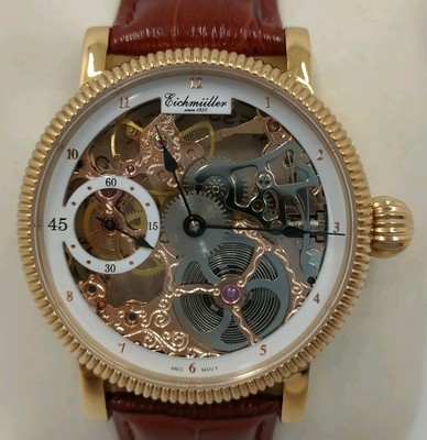 copper skeleton watch