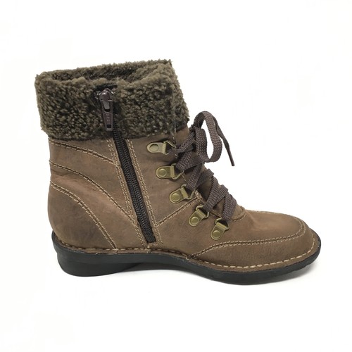 Women's Clarks Ciera Brine Combat Boots Booties Shoes Size 5 Brown Leather - Picture 2 of 11