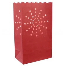 Red Sunburst Luminary Bags 50 Count Wedding or Tropical Party Decor
