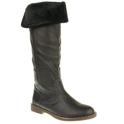 Indigo trendiger Stiefel für kleine Ladies - gefüttert - schwarz Gr. 33-39