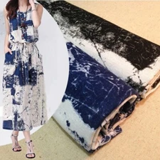 1 yard * 145 cm Vintage Painting Cotton Linen Fabric Clothing Material Textile