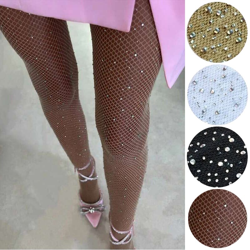 Mujeres Niñas Brillante Diamante Red Panty Casa Medias Fiesta Calcetines Medias Medias
