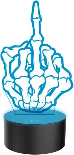 3D Skeleton Hand Creative Night Light 7 Colour Changing Touch Bedroom Table Lamp - Picture 8 of 10