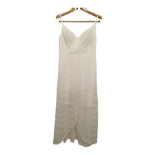 Guess White Dress Asymmetric Tulip Hem Geometric Pattern Built In Bra Size 12