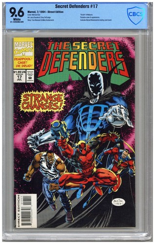 Secret Defenders  # 17  CBCS   9.6   NM+   White pgs  7/94  “Death” of Malachi. 