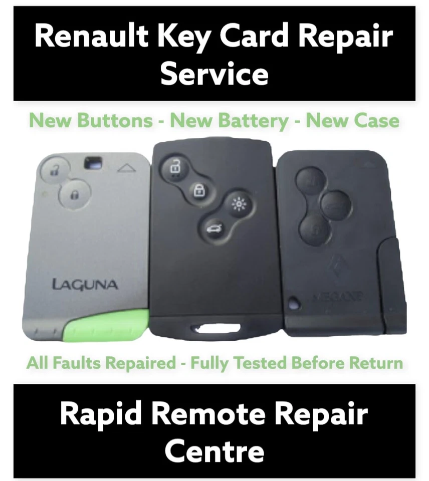 REMOTEREPAIRCENTRE Card Not Detected Renault Laguna Megane Scenic Clio 4 Button Key Fob Repair Fix
